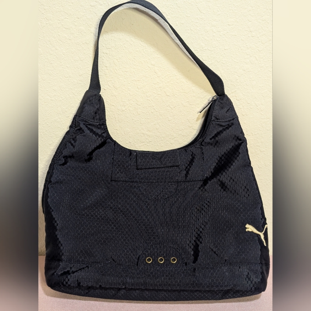 Puma Blue and Cream Hobo Bag with Sporty Design